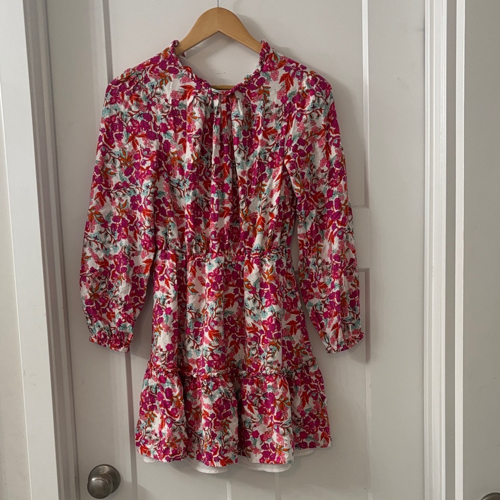 Floral Pink Womens Mini Dress